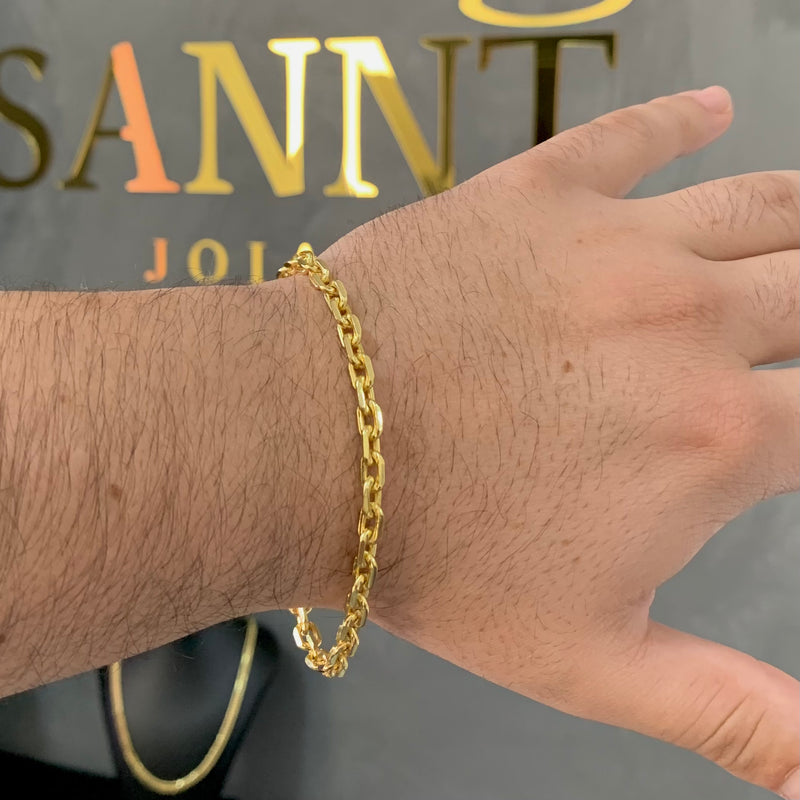 PULSEIRA CADEADO (5mm) - BANHADO A OURO 18K