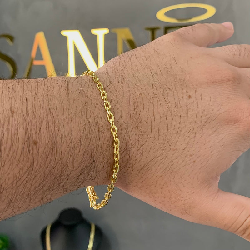 PULSEIRA CADEADO (3mm) - BANHADO A OURO 18K