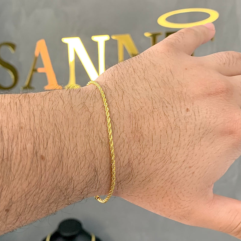 PULSEIRA ELO BAIANO (2mm) - BANHADO A OURO 18K