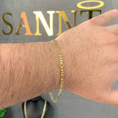 PULSEIRA FIGARO 3X1 (3mm) - BANHADO A OURO 18K.