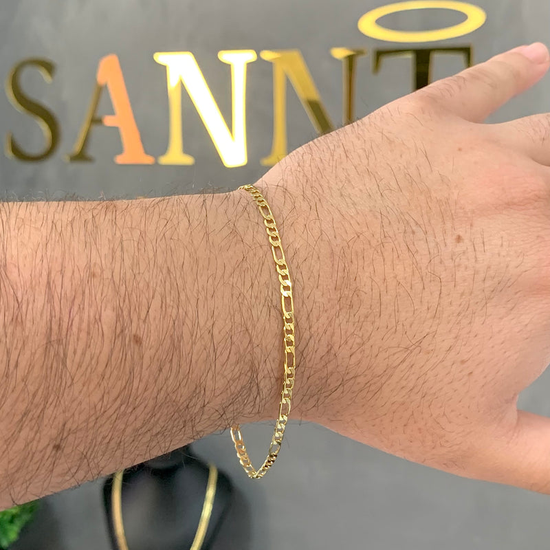 PULSEIRA FIGARO 3X1 (3mm) - BANHADO A OURO 18K