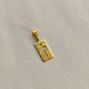 PINGENTE MINI PLACA CRUZ VAZADA (1,8cm) - BANHADO A OURO 18K