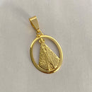 PINGENTE MEDALHA OVAL NOSSA SENHORA(3,5CM) - BANHADO A OURO 18K