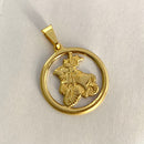 PINGENTE SÃO JORGE REDONDO (3,5cm) - BANHADO A OURO 18K