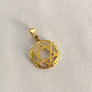 PINGENTE MEDALHA ESTRELA DE DAVI (2cm) - BANHADO A OURO 18K