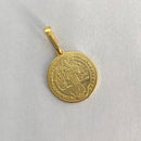 CORRENTE TIJOLINHO (4mm) + PINGENTE MEDALHA SÃO BENTO (2,5cm) - BANHADO A OURO 18K