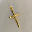 PINGENTE CRUCIFIXO CÔNCAVO COM CRISTO (4,5cm) - BANHADO A OURO 18K