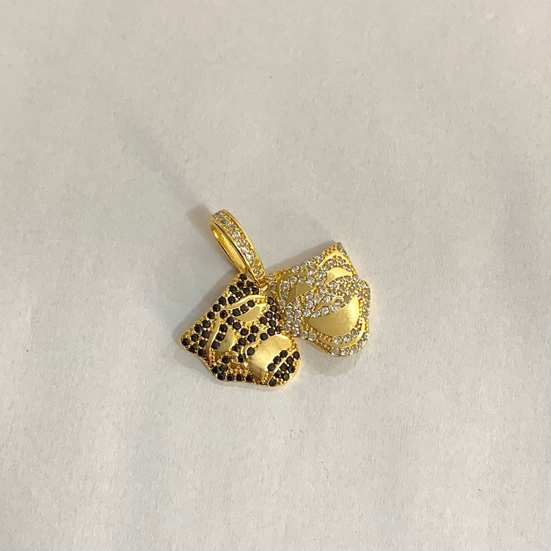 PINGENTE CHORA AGORA RI DEPOIS CRAVEJADA (4,2cm) - BANHADO A OURO 18K
