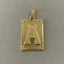 CORRENTE CADEADO (3mm) + PINGENTE PLACA LETRA (2,7cm) - BANHADO A OURO 18K