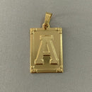 PINGENTE PLACA LETRA (2,7cm) - BANHADO A OURO 18K