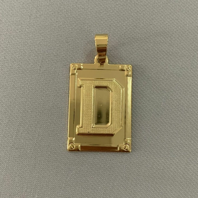 CORRENTE CADEADO (3mm) + PINGENTE PLACA LETRA (2,7cm) - BANHADO A OURO 18K