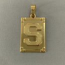 CORRENTE CADEADO (3mm) + PINGENTE PLACA LETRA (2,7cm) - BANHADO A OURO 18K