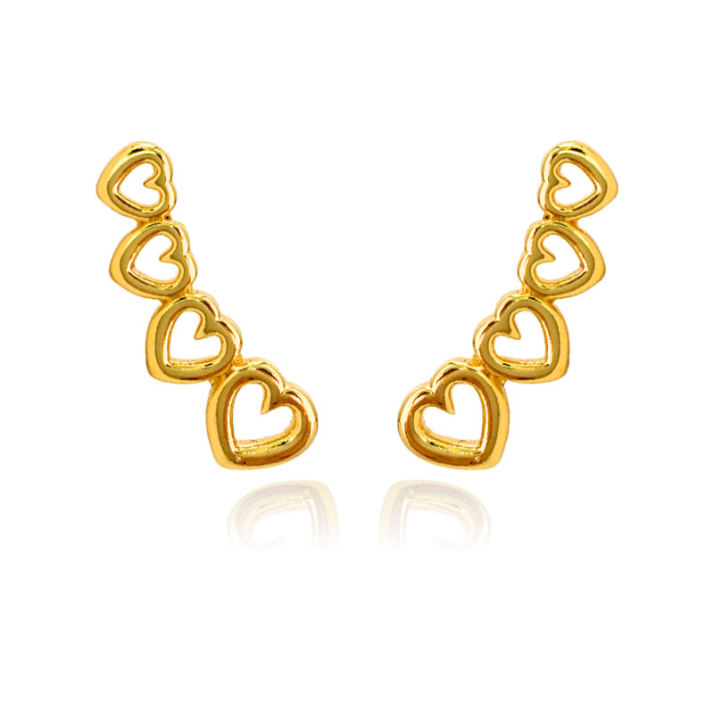 BRINCO 4 CORAÇÕES - BANHADO A OURO 18K